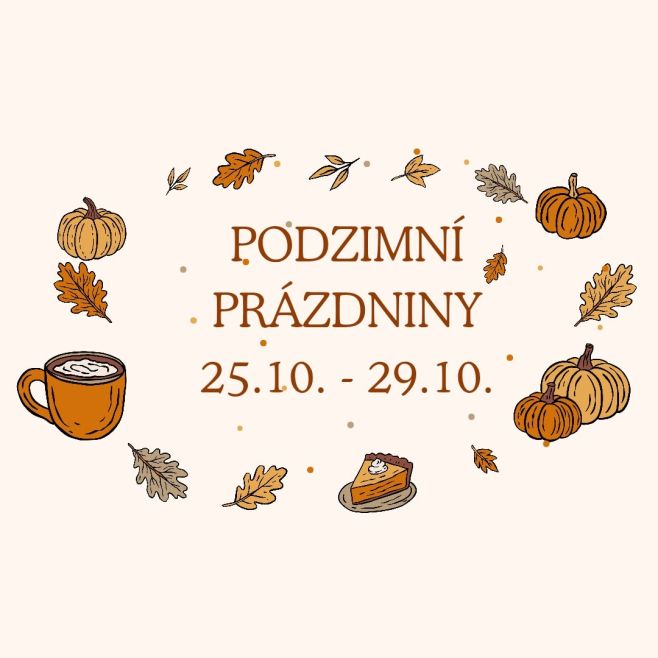 Vážení zákazníci, Z důvodu podzimních prázdnin bude na eshopu od 25.10. do 29.10. dovolená. Objednávky budeme přijímat...